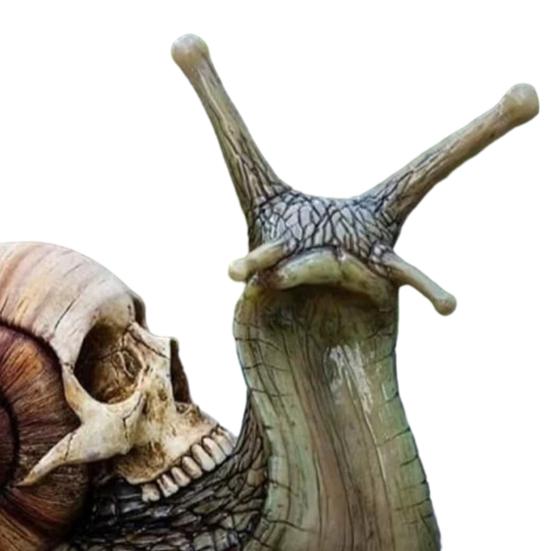 Lebková šnečí zahradní socha Halloweenská lebková šnečí socha Pryskyřičná gotická šnečí kostra Dekorace pro terasu trávník Domov Kancelářský stůl Dekor