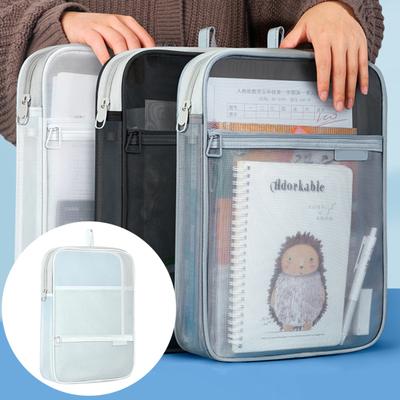 File Holder Large Capacity Mesh Document Bag Transparent Design File Storage Bag for Home Office School