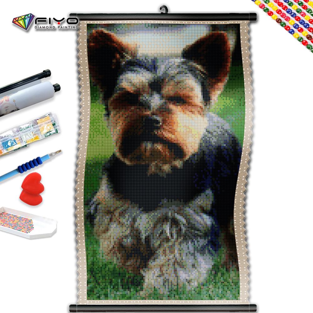 

5D DIY Рамка Алмазная Вышивка Животное Полный Квадратный Круглый Картина Черная Собака Мозаика Горный Хрусталь Фотографии Домашний Декор