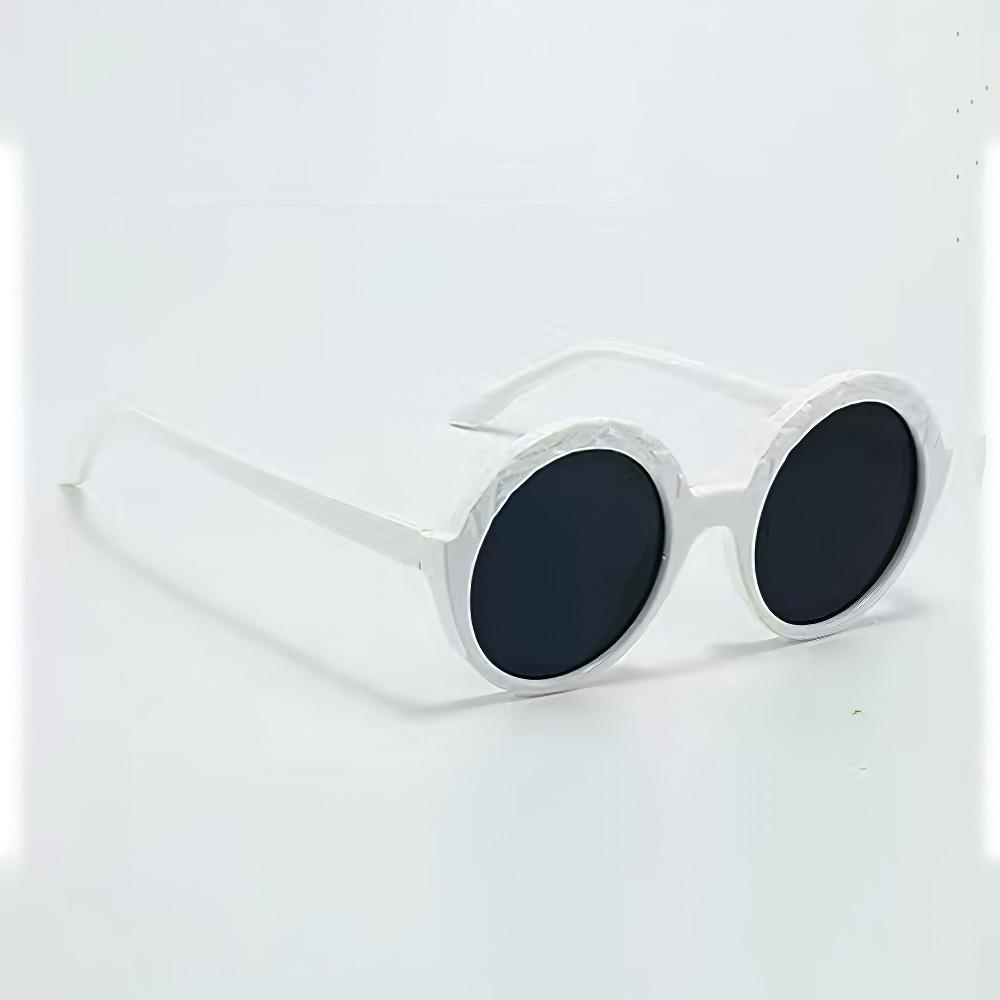 Vintage Sunglasses Women Fashionable Circular Gradient Lens Glasses With Green And Blue Transparent Frame Unique Design