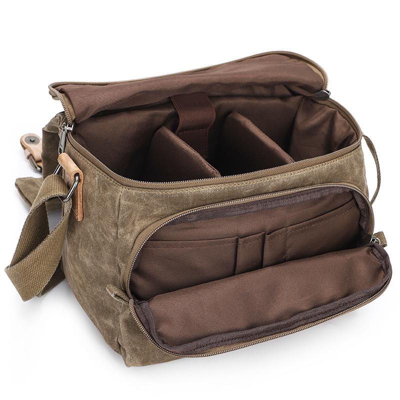 Geantă crossbody impermeabilă din pânză de bumbac pentru aparate foto SLR - Geantă de umăr unisex pentru fotografie