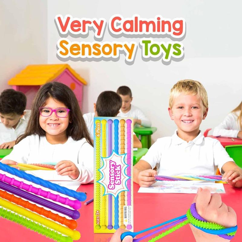 Fidget Toys Sensory Sticks Autism Textured Calming Sensory Toys Classroom Student Anxiety Relief Travel Activity Relaxation Toys