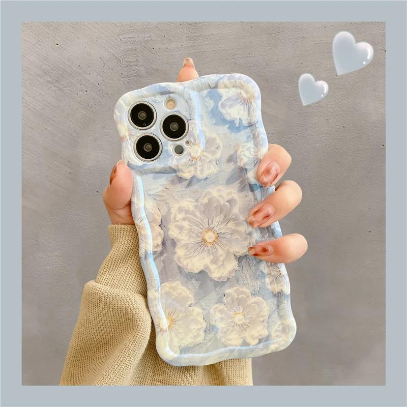 Luxury Laser Flowers Glitter iPhone Case For iPhone 11 12 13 15 16 Pro Max 14 Plus Fashion Soft Silicone Shockproof Bumper Cover