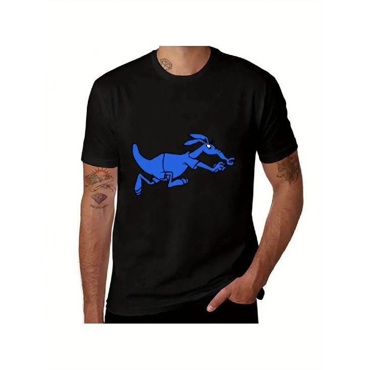 Men'S Loose-Fitting White T-Shirt Featuring The Famous Blue Elise Anime Character Design - Relaxed Crew Neck Short Sleeve Top, Year-Round Comfort for