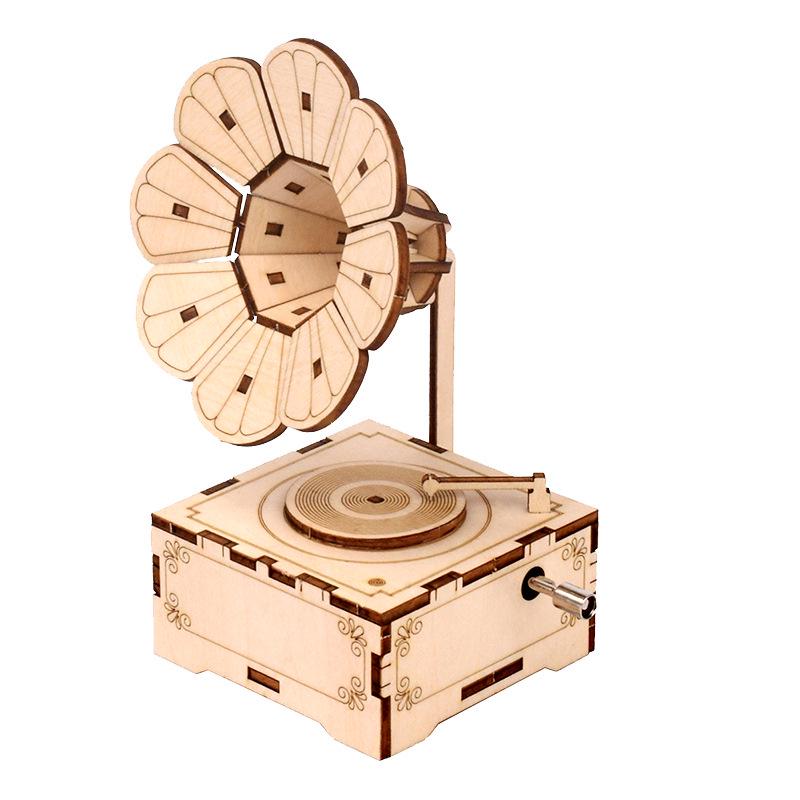 Children's Wooden Ferris Wheel Music Box Puzzle – DIY Carousel and Piano Assembly Toy