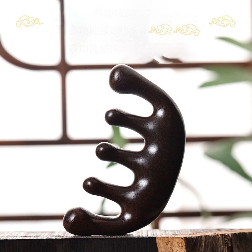 Sandalwood Meridian Massage Comb Scalp Relax Scalp Meridian Massager Sandalwood Hair Comb  Straight