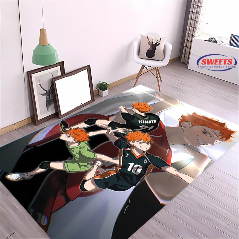 3D Printing Haikyu Large Area Rug, Indoor Washable Bedroom Mat, Durable Rug for Living Room Dining Room Bathroom Kitchen Office