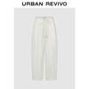 UR 2026 Spring Women's Urban Casual Half-Elastic Lace-Up Wide-Leg Pants
