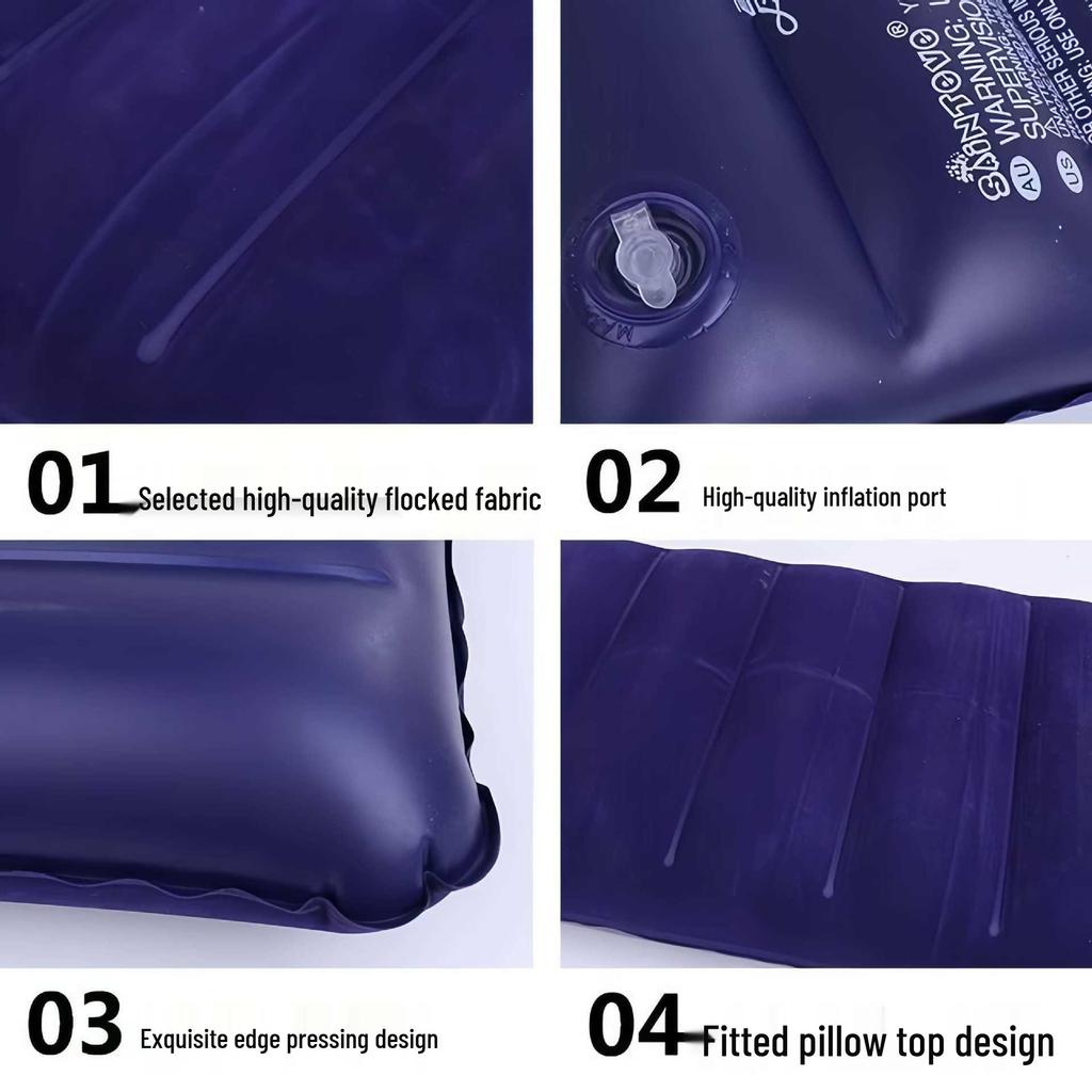 Portable Inflatable Travel Pillow: Lumbar Support for Camping, Train, Airplane, Nap, & Prone Sleeping