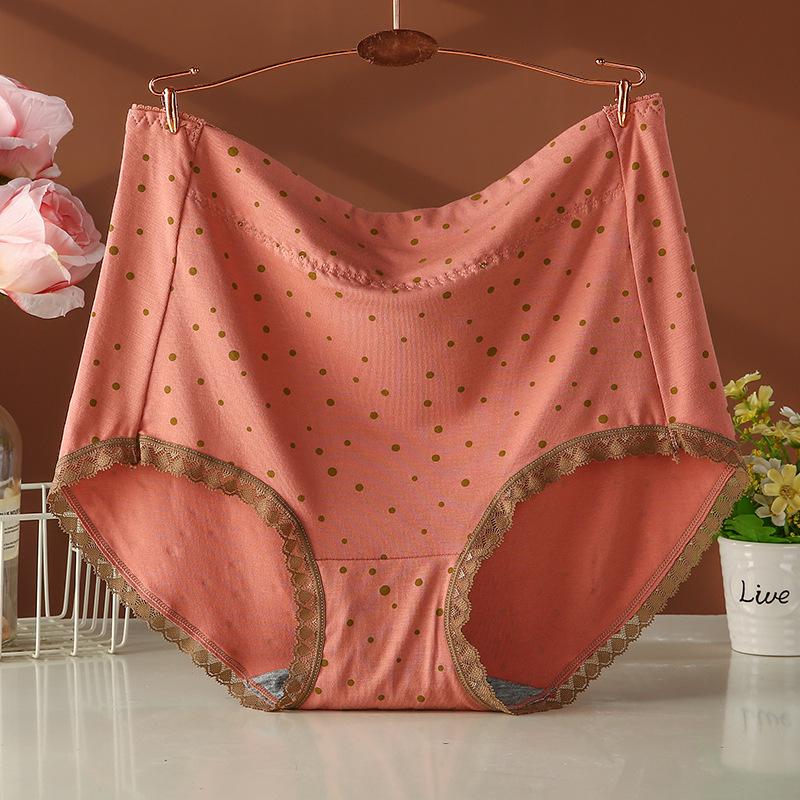 Plus Size High-Waisted Polka Dot Cotton Underwear for Women - 2026 New Style for Middle-Aged and Elderly