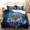 3pcs Bohemian Dream Catcher Bedding Duvet Cover Set Dreamcatcher Bedding Quilt Set Bohemian Themed Bed Set Colorful Feather