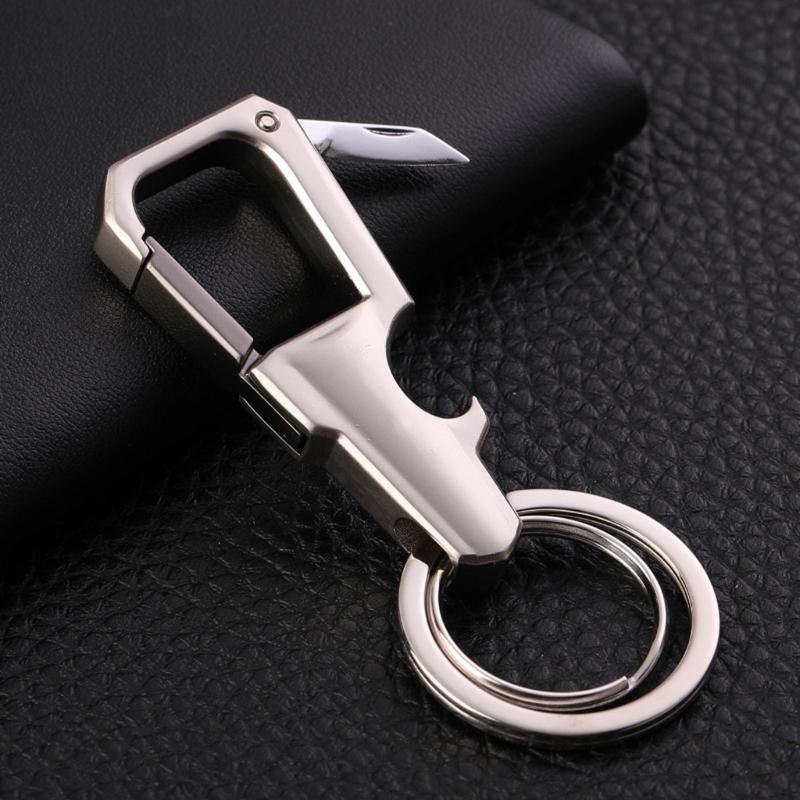 Multifunctional Keychain Pendant with Bottle Opener for Men Waist Hanging Alloy Key Chain Christmas Gift