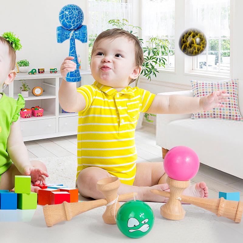 Kendama Wooden Skill Ball Educational Toy for Early Learning and Parent-Child Play