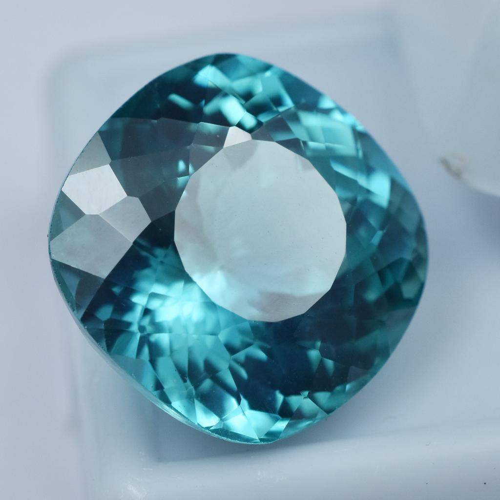 Natural Teal Sapphire Loose Gemstone Ceylon 18.10 Ct Square Cushion Cut Certfied for Jewelry Designs