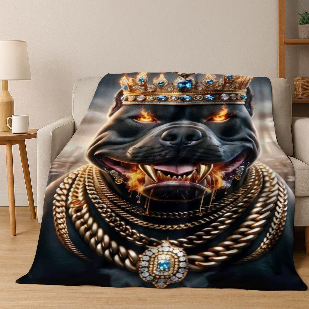 2026 New French Bulldogs Pit Bull Dogs Flannel Blanket,Cozy Soft Throw Blanket for Home Bedroom Bed Sofa Picnic Cover Kids Gift