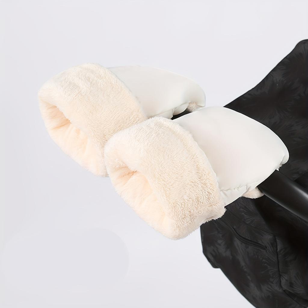 Winterwarme Handschuhe für Kinderwagen - Dickes Fleecefutter, Winddicht & Kältebeständig, Weiche Polyesterfaser, Unifarben
