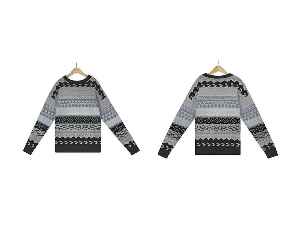 2025 Autumn/Winter Vintage Multi-Color Diamond Jacquard Patchwork Women's Pullover Sweater