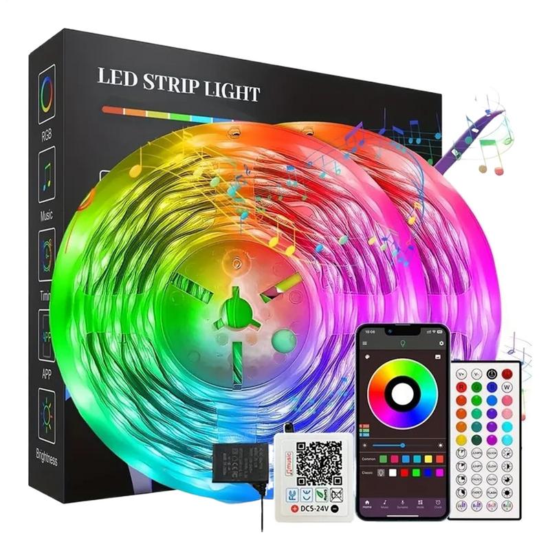 LED Strip Lights Waterproof Music Sync LED Light Strip New Year  Light Band with Remote and App Control For Bedroom Decoration
