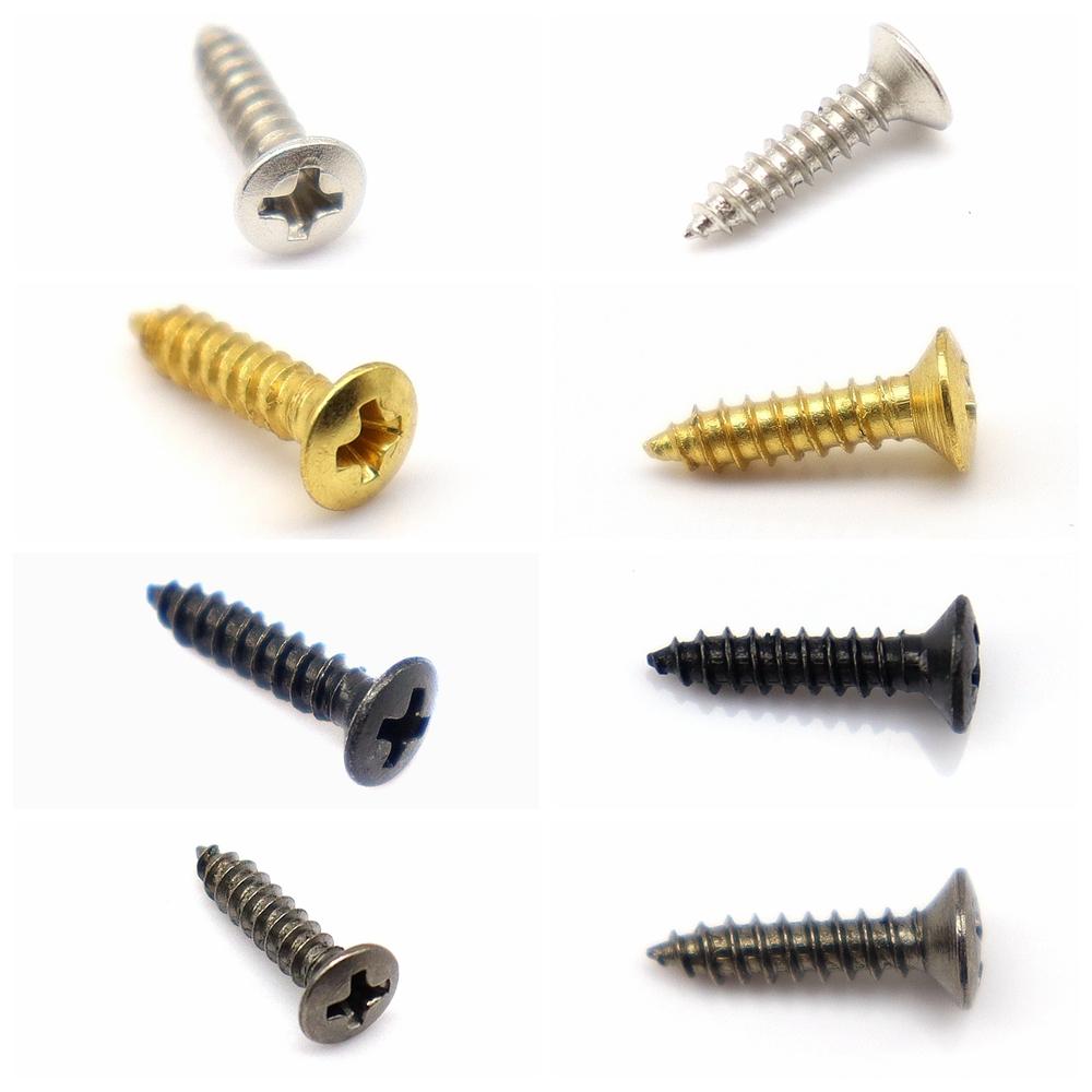50Pcs Electric Guitar Panel Screw Guitar Socket Iron Core Cover Guard Plate Installation Fix 6 Coloering Screw 6