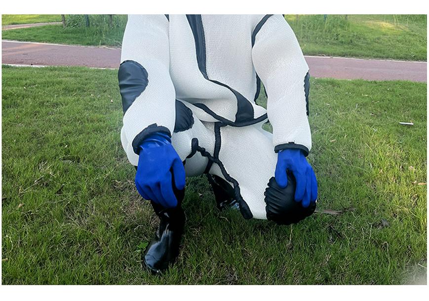 3D Breathable Wasp Protection Suit with Full Body Enclosed Mask for Hornet Safety