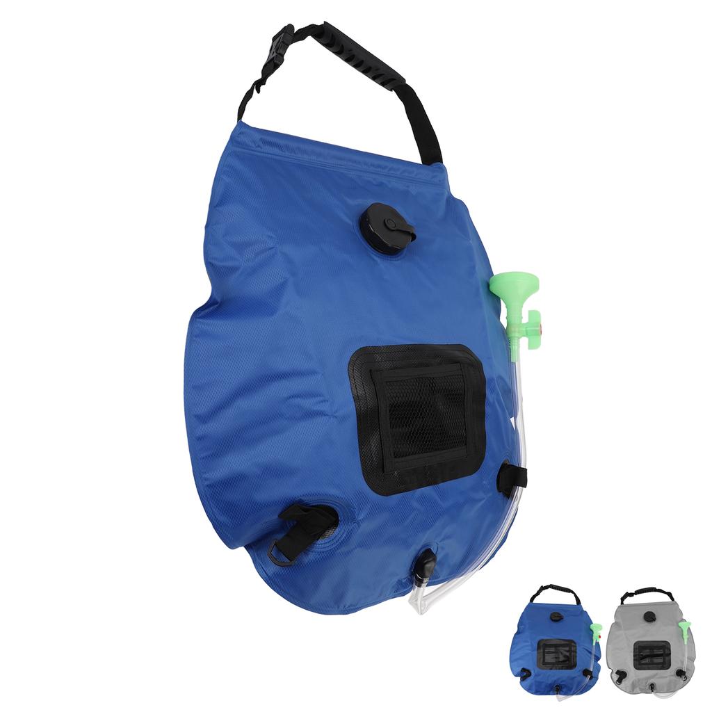 Solar Shower Bag 20L Solar Heating Camping Shower Bag with On Off Switchable Shower Head for Hiking 