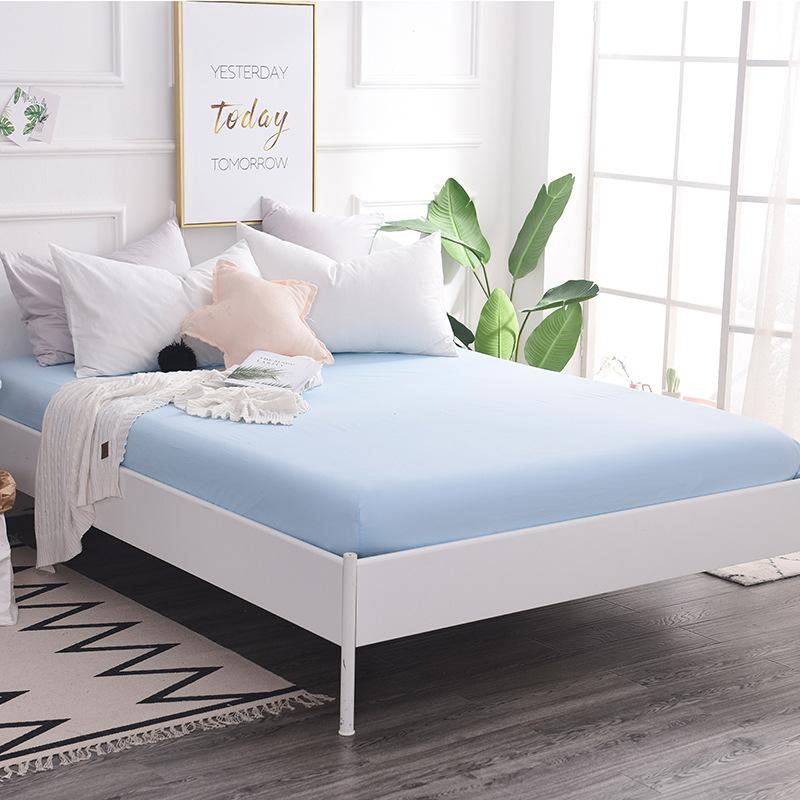 Fitted Sheets, Cotton Fitted Sheets, Bedspreads, Solid Color 13372 Pure Cotton Single Fitted Sheets, 120*200+25, Fitted Sheet Height