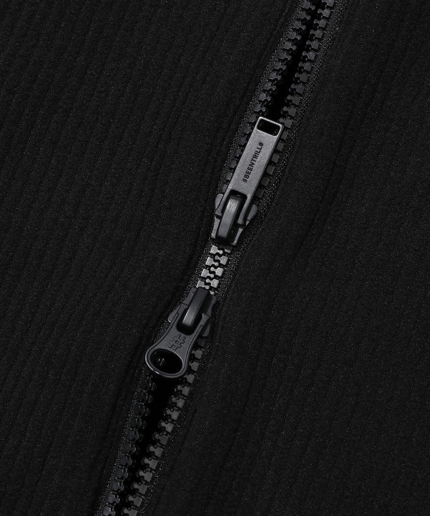 Beentrill Corduroy Fleece Stand Collar Zip-Up (Black)