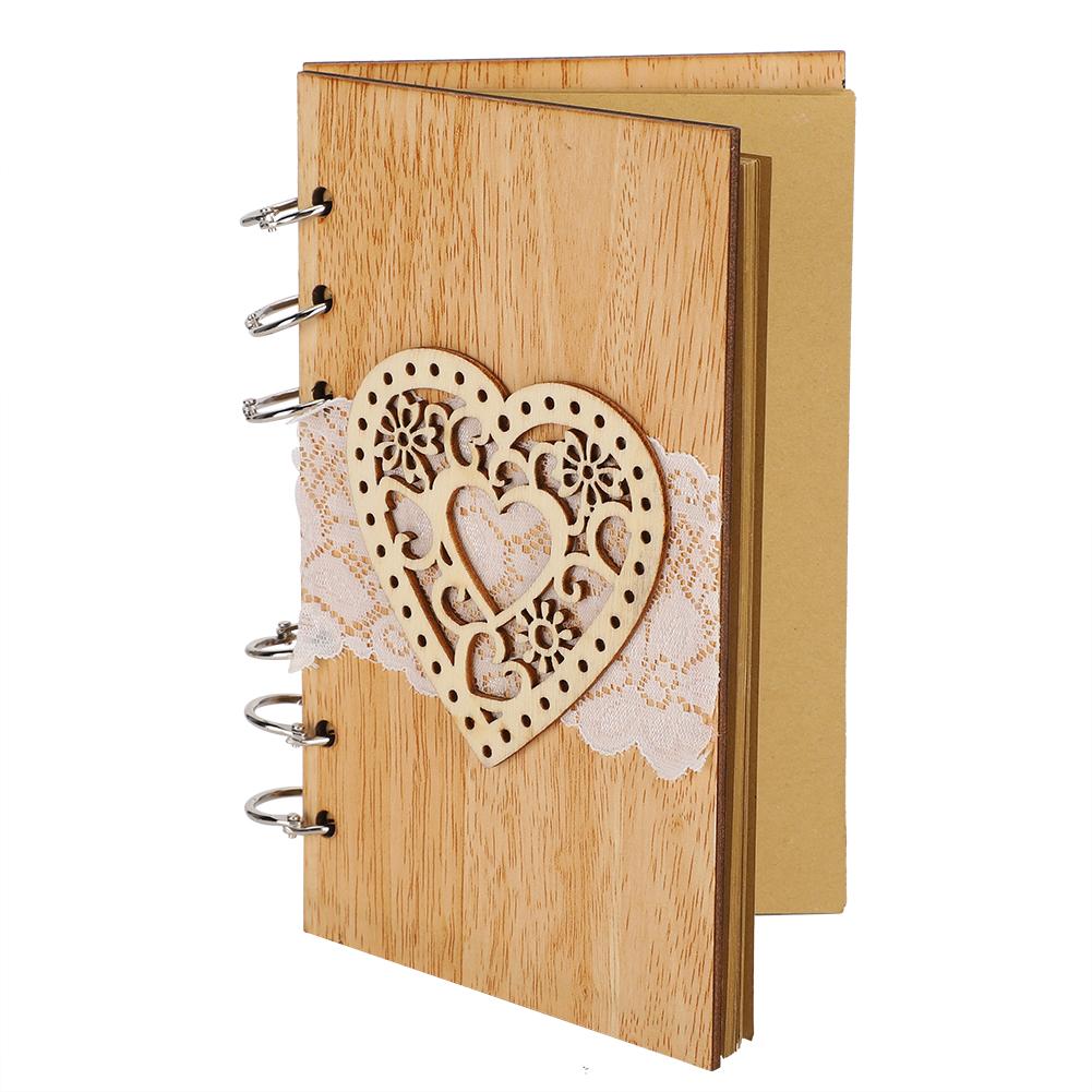 Wooden Guest Book Memorable Signature Message Notebooks Gift For Wedding PartyJM00431