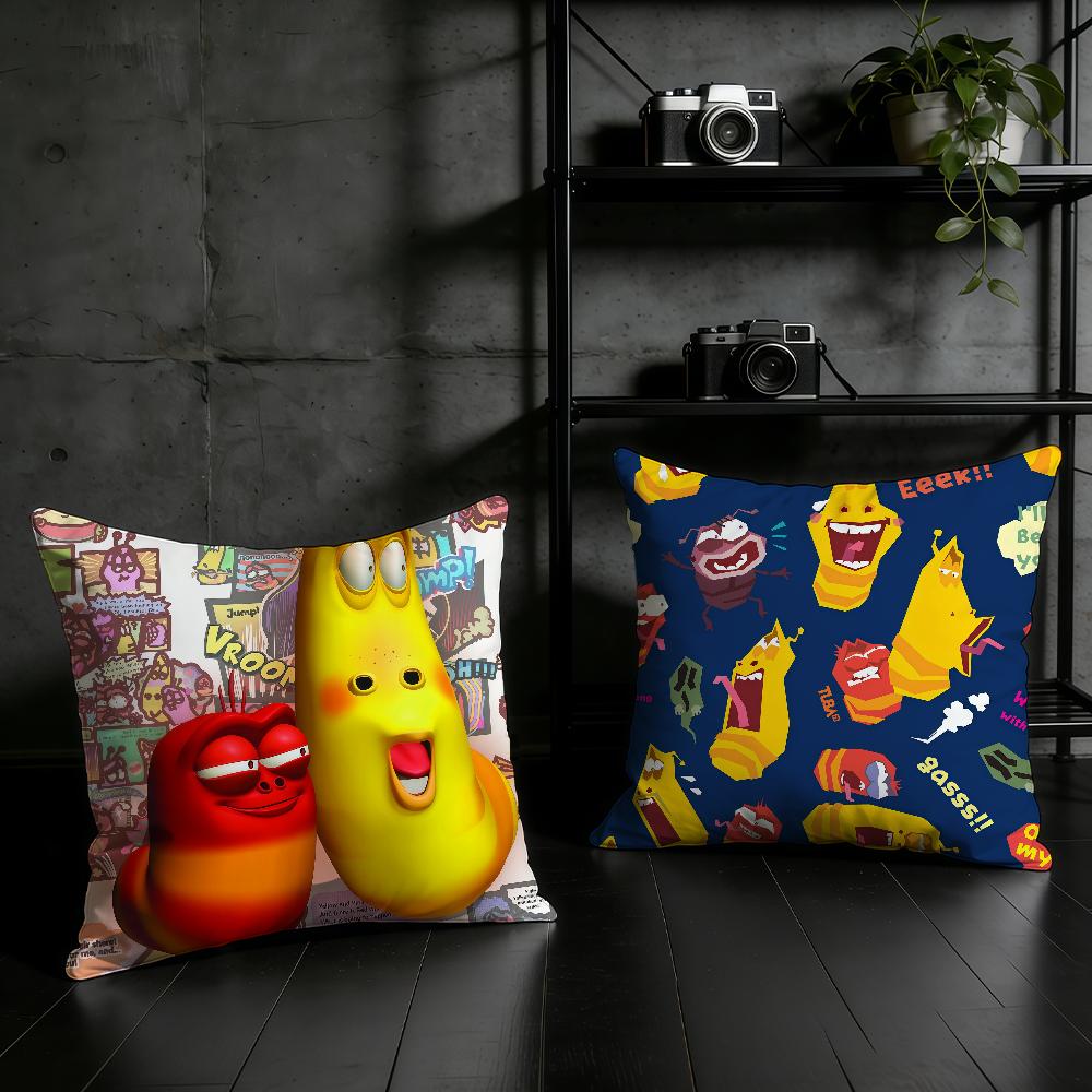 Funny Cartoon LLarva Cushion Cover Birthday Anniversary Gifts Double Sided Printed Zipper Cushion Cover Soft Skin Bedding