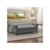Gepolsterte Bank - HOMCOM - 126x48,5x47 cm - Grau - Max. Belastung. 120 kg - Versteckter Stauraum