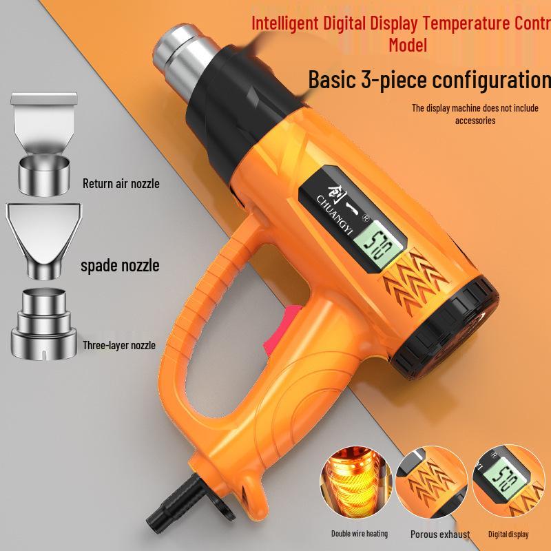 CHUANGYI High-Power Digital Display Heat Gun for Industrial Tile Grout Heating & Film Application