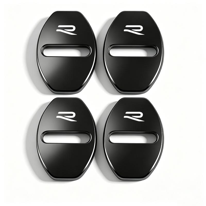 4Pcs Zinc Alloy Car Door Lock Buckle Protection Cover Anti-Collision Shock Absorbing Cushion For VW Golf T‑Roc Tiguan Polo MK7