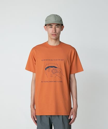 Snow Peak Lantern Eye T-Shirt, Size Small, Orange, TS-25SU103, Perfect for Festivals, Camping, and Outdoor Activities