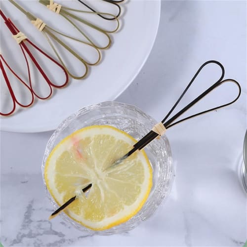 SITEDAN Cocktail Picks, Disposable Bamboo Fruit Picks, 100 Pieces, Scissor-Shaped, for Appetizers, Sweets, and Toothpicks, Perfect for Cafes, Food Dec