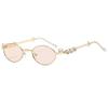Women's Punk Retro Silver Anti Blue Light Eyewear Rhinestone Stainless Steel Oval Frame Glasses Girl Reading Seaside Spectacles