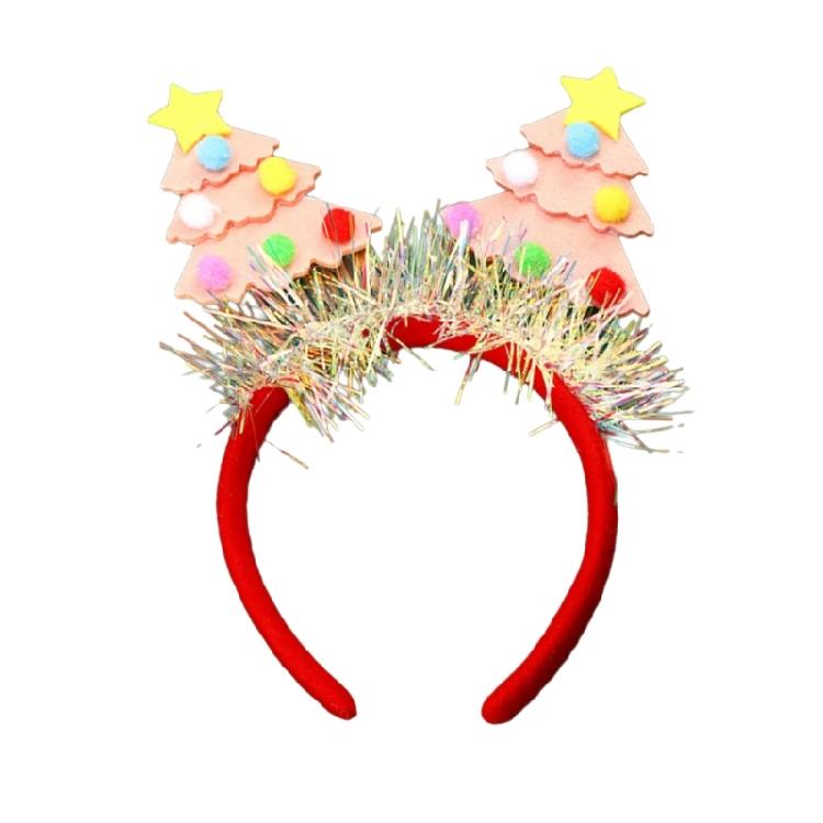 Eye Catching Christmas Tree Headband for Party Cosplay Headwear Costume Soft Fabric Headpieces Styling Accessory