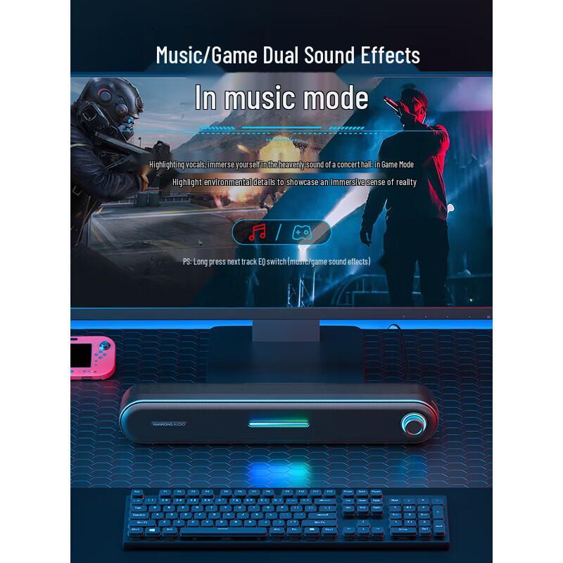 Hanhong BF15 Gaming Desktop Speaker with RGB & Bluetooth 5.3 CN Plug (adapter Included)