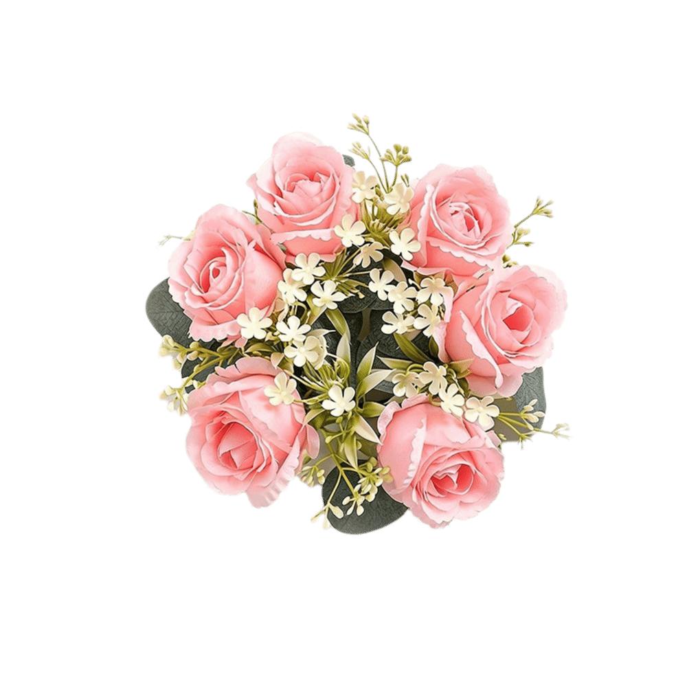 23/33cm Size Artificial Flowers Wreath Silk Material Garland Style Artificial Flowers Garland Wreath Shape Silk Fake Flower