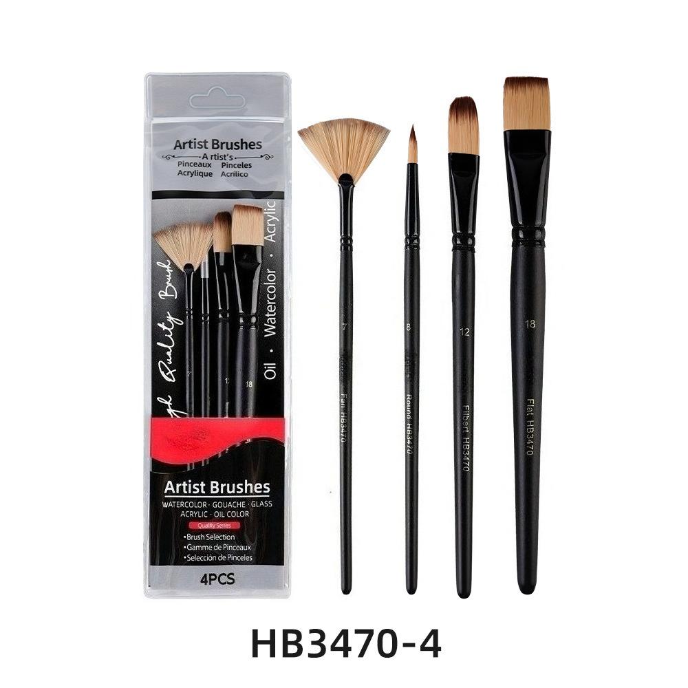 New Multiple Multifunctional Options Nylon Hair Oil Paint Brushshort Wooden Rod Art Raw Painting Acrylic Gouache Watercolor Set