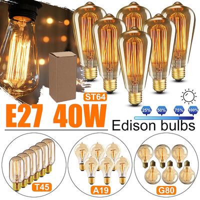 Ampoule LED Edison E27 40W Lampe Dimmable Blanc Chaud Filament Antique Vintage Lumière AC220V