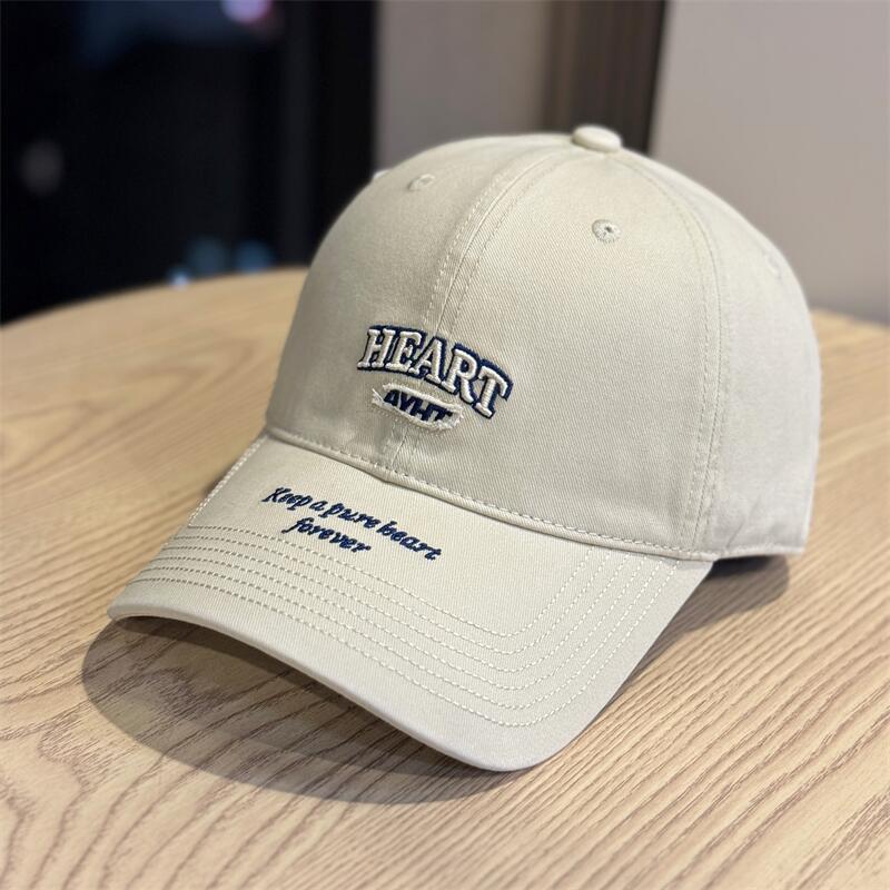 Autumn Fashion Letter Embroidery Baseball Cap Men's Four Seasons Versatile Casual Cap College Style Hat Women Show Small Face
