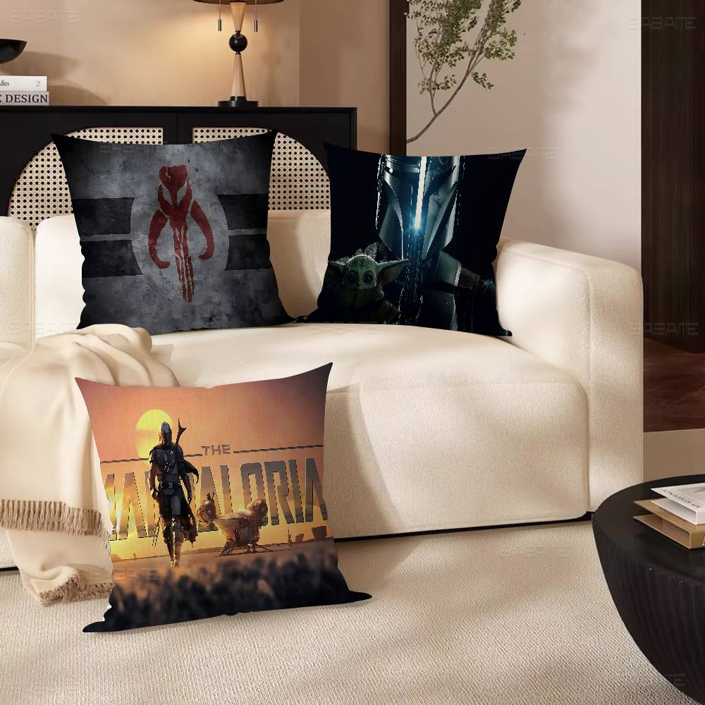 The M-Mandalorian Film Pillowcase Toon Gift Cushion Cover Bedroom Home Sofa Chair Seat Decor Pillow Case
