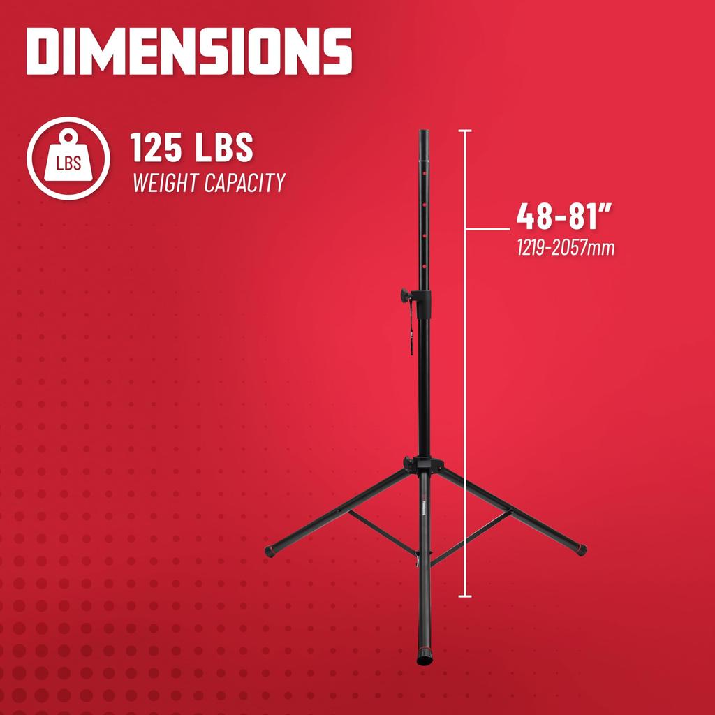 GATOR Frameworks Lightweight Aluminum Speaker Stands GFW-SPK-2000 (Weight Capacity 27kg)