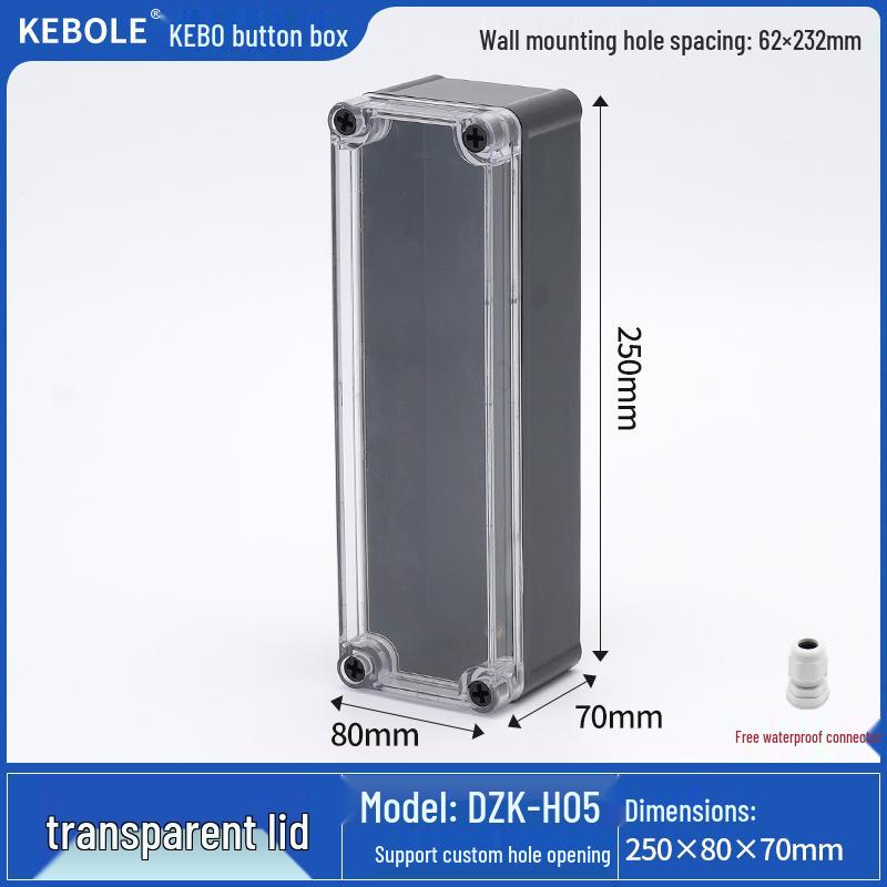 Transparent Waterproof ABS Plastic Junction Box for Indoor/Outdoor Power Supply & Monitor