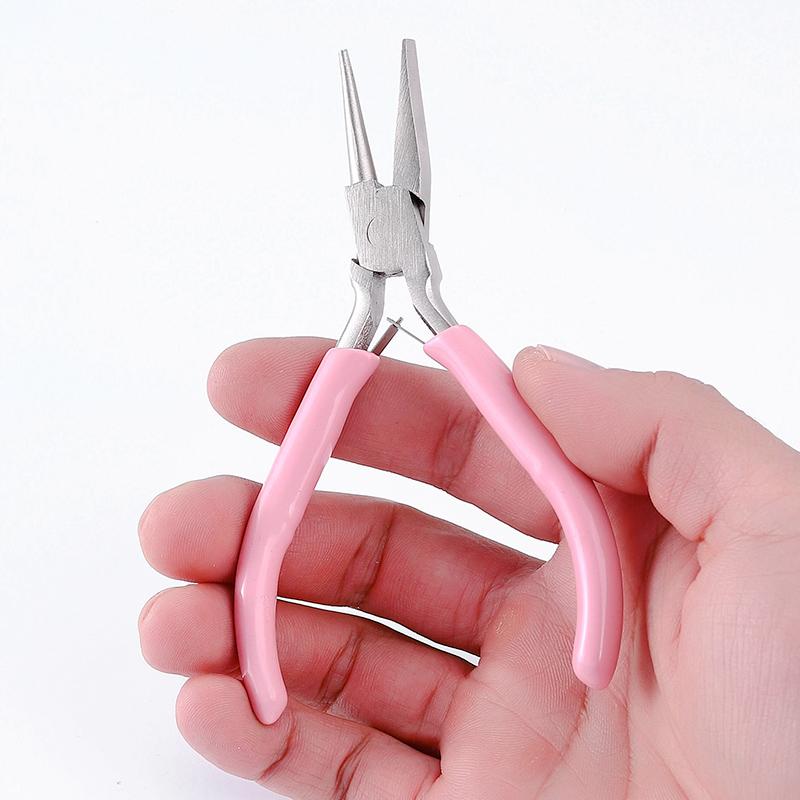 Pink Round Concave Pliers Wire Looping Mini Precision Pliers Wire Bending Tools for DIY Jewelry Making Eye Hobby Projects