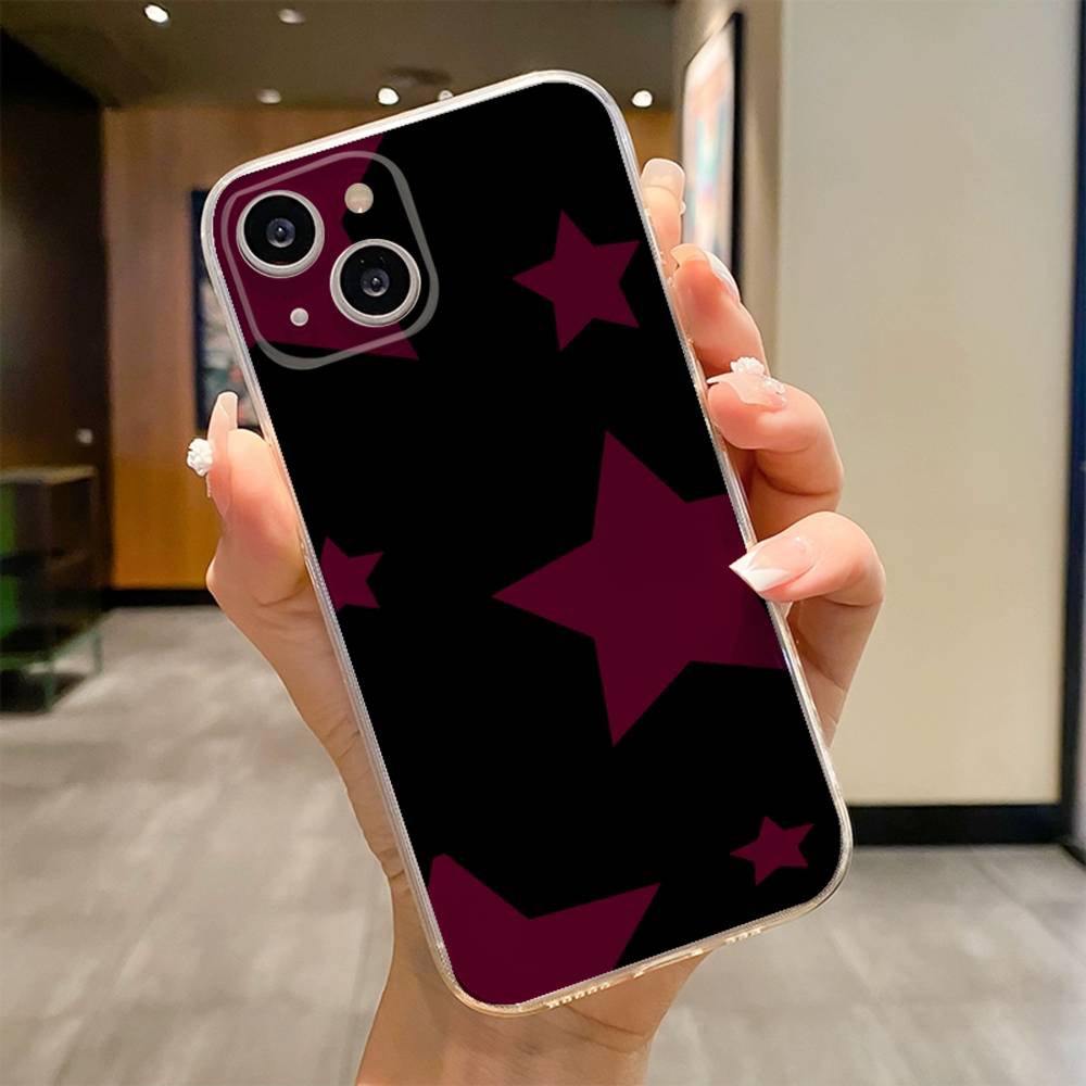 Fashion Vintage Large Stars Phone Case For iPhone 17 16e 16 15 14 13 12 11mini Pro Max X XR XSMAX 8 7 Air Plus Soft Cover