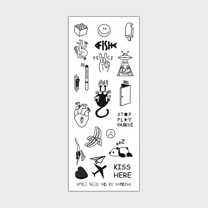 

B13 - улыбка должна быть сильной - Мини-тату-наклейки с уникальным дизайном