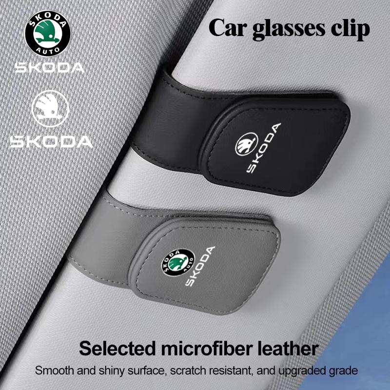 Universal Car Auto Sun Visor Glasses Box Sunglasses Clip Card Ticket Holder for Skoda octavia 2 a7 a5 rapid fabia yeti superb