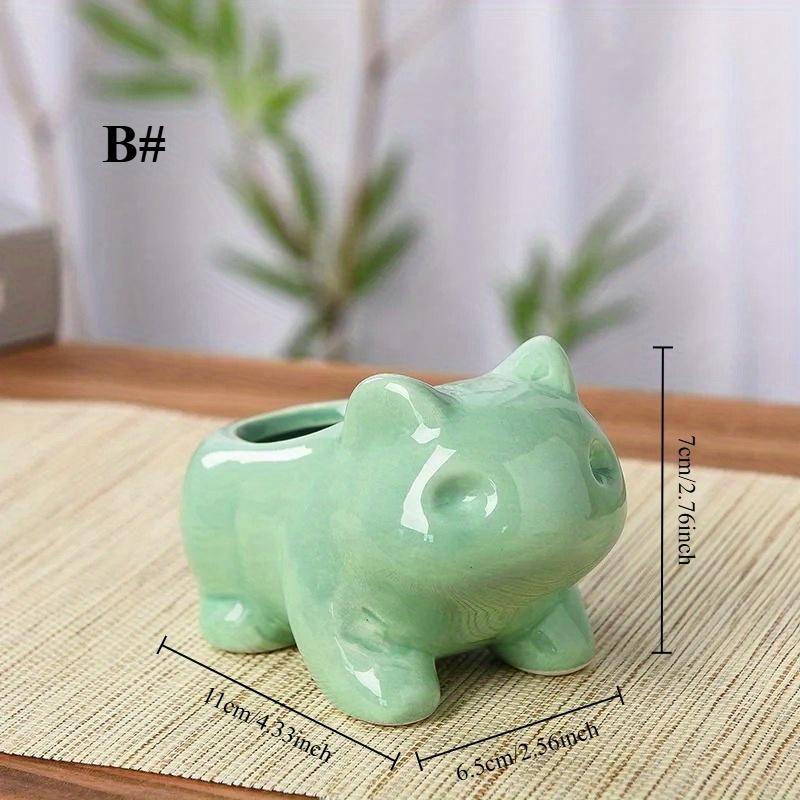 Creatieve Keramische Mini Bloempot Succulenten Plantenbak Bloempot met Gat Schattige Groene Planten Plantenbak Huis Tuin Decoratie Buiten