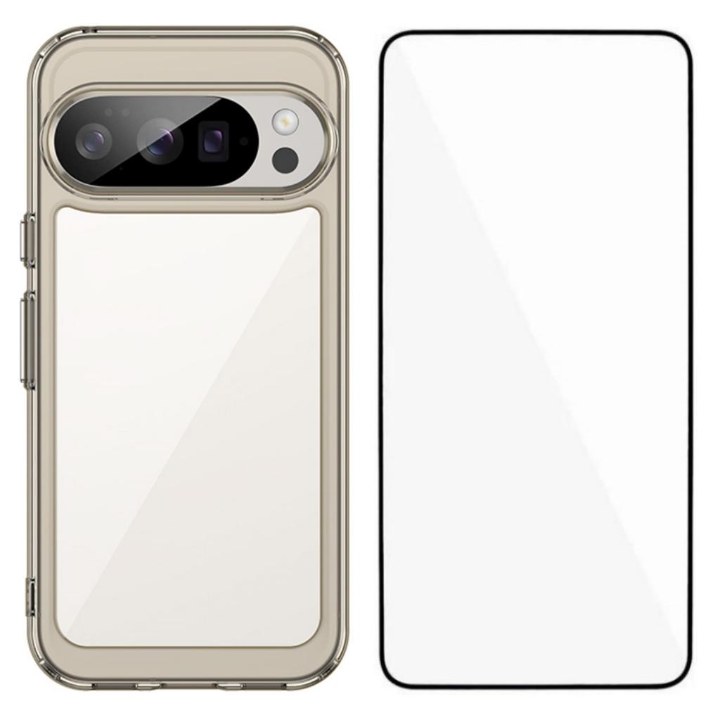 For Google Pixel 10 Pro Phone Case WANLONFENG XC Series TPU Acrylic Cover with Tempered Glass (Big Lens Hole)
